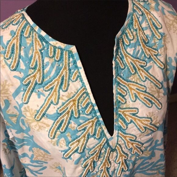 Barbara Gerwit Jacquard tunic, hand beaded. NWT - Picture 1 of 8